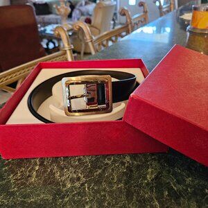 Ladies two tone (gold/silver) black cartier belt - LIKE NEW